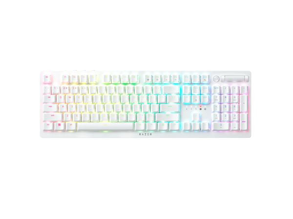 Razer Deathstalker V2 Pro - Wireless Low Profile Optical Gaming Keyboard (Clicky Purple Switch) - White Edition - Us Layout - World Packaging