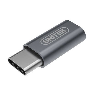 UNITEK USB-C Male to Micro-B Female Adaptor. Apple Style Aluminium Housing. Small & Portable, Ideal for Sync & Charging, Suitable for all USB-C Supported Devices. Y-A027AGY