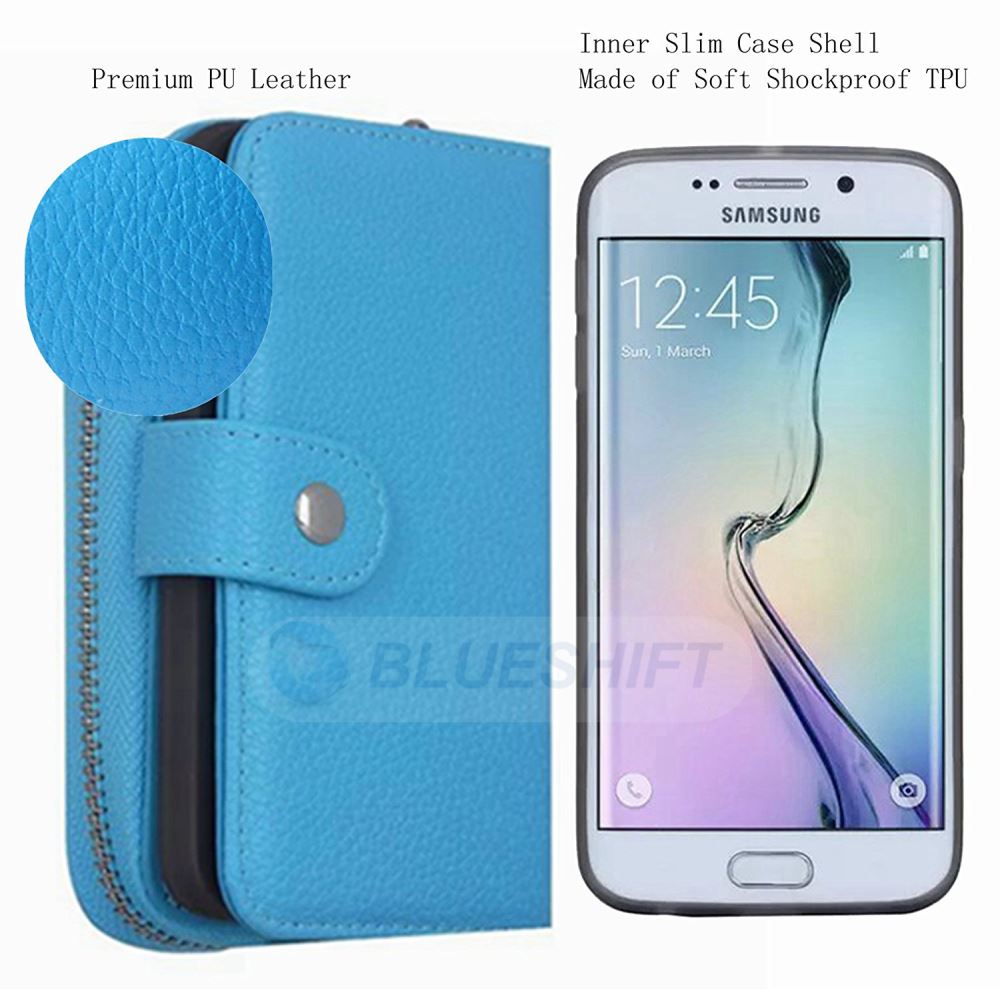 Samsung Galaxy Note 5 Zipper Wallet Case LightBlue