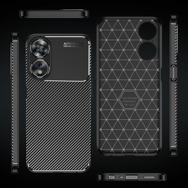 OPPO A78 5G Carbon Fibre Case Black