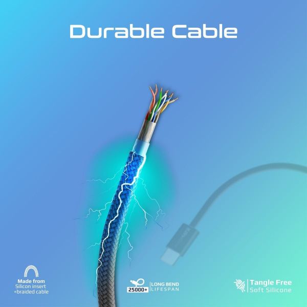 PROMATE 1.2m USB-C to USB-C Cable w/ Fabric Braided Cable Supports 60W PD. Black (ECOLINE-CC120-BK)