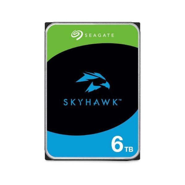 Seagate 6TB Skyhawk Surveillance HDD - 3.5" SATA3, 256MB Cache, 24/7 Operation, Supports Up to 64 Cameras, Tarnish Resistant, 3YR Warranty - SEAGATE-6TB-SKYHAWK