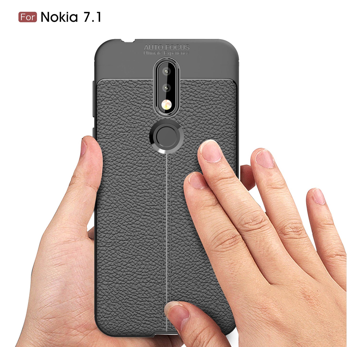 Nokia 7.1 Leather Texture Case Black