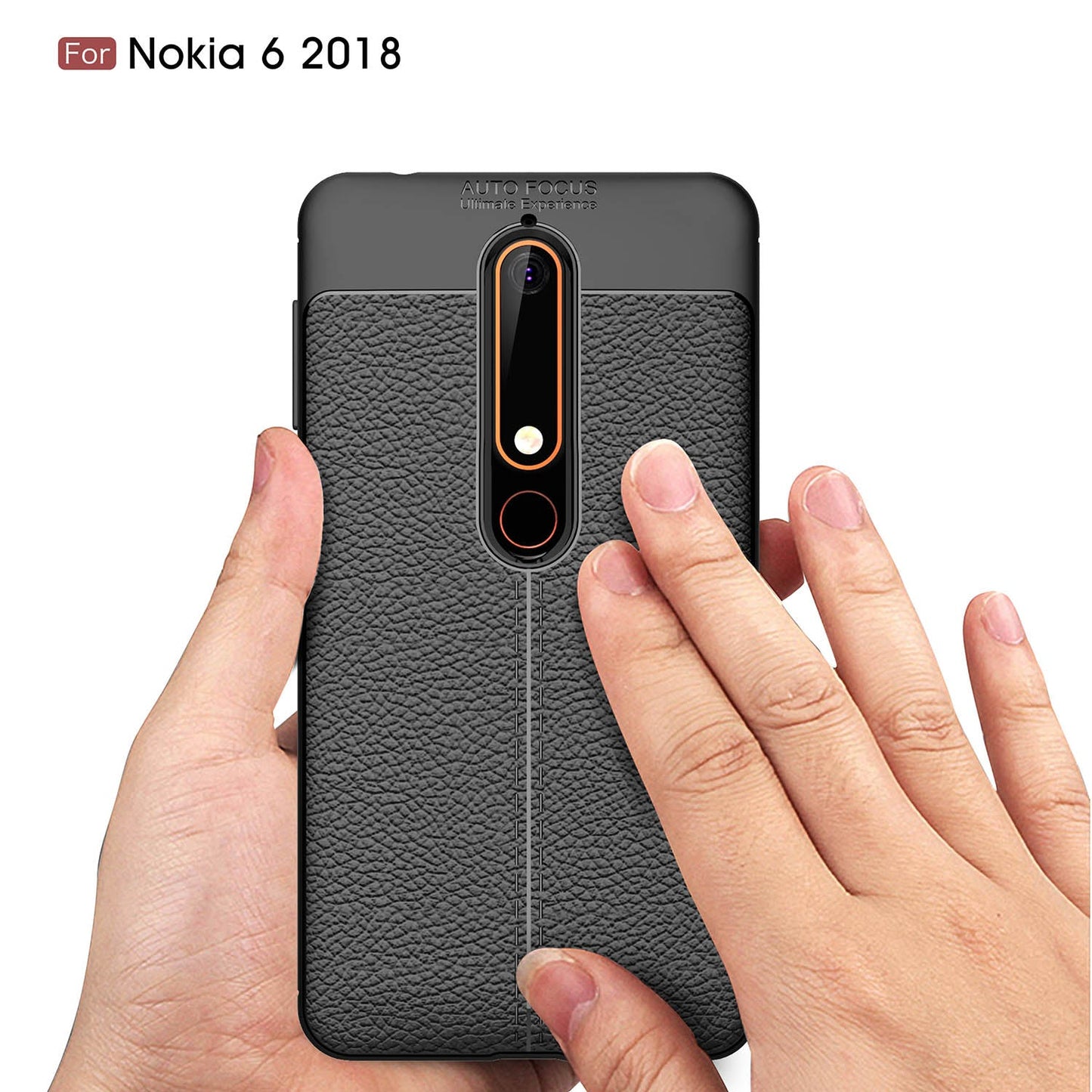 Nokia 6.1 Leather Texture Case Red