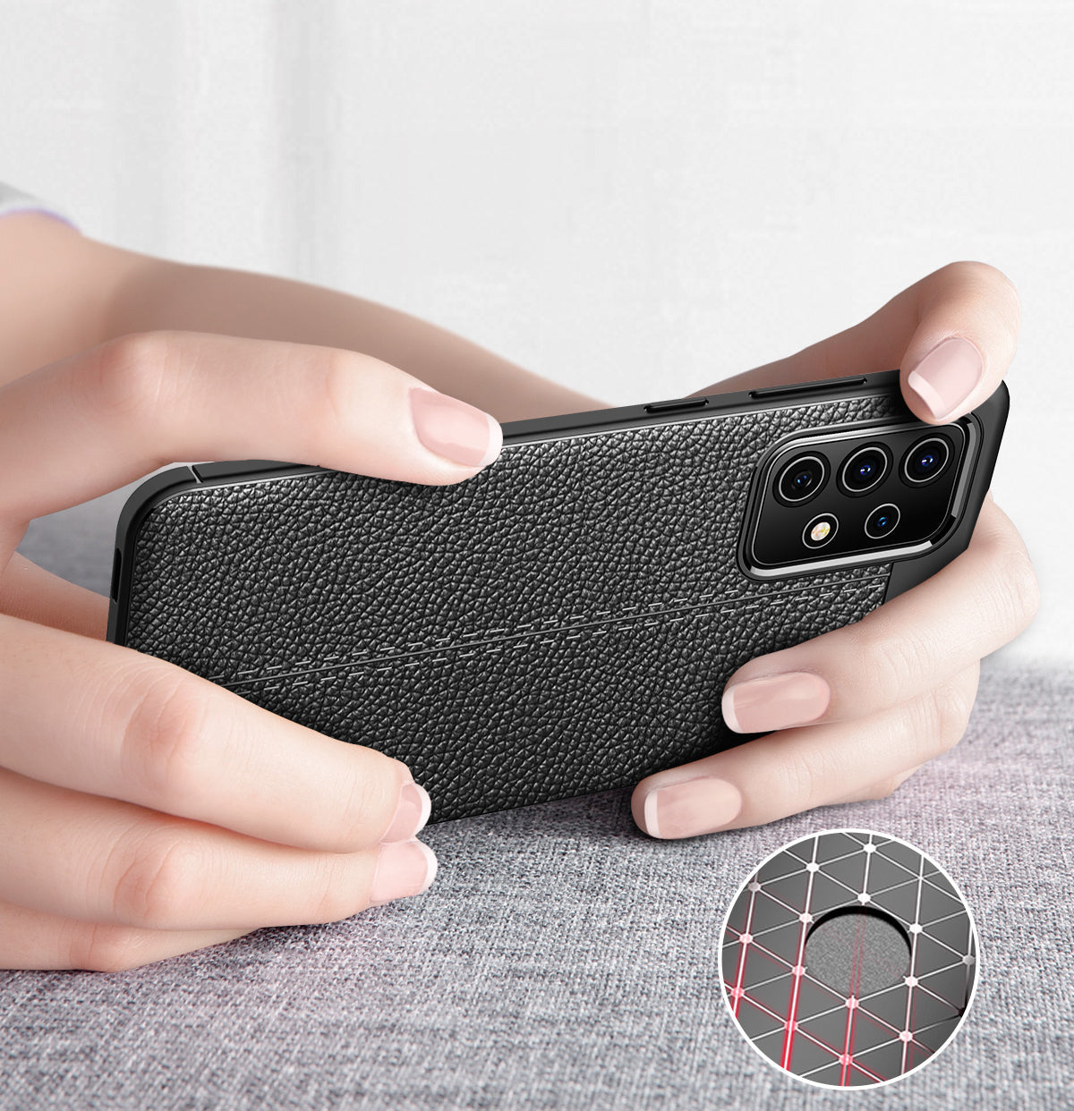 Samsung Galaxy A52 Leather Texture Case Red