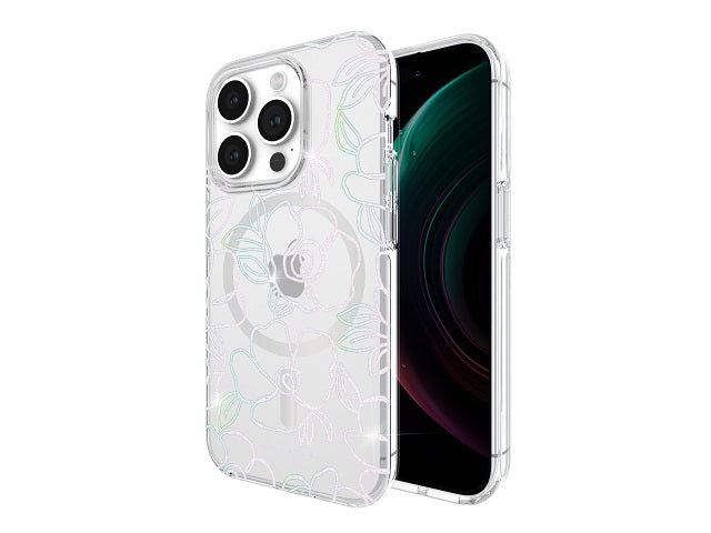 KSNY Protective HS Magsafe - iPhone 15 Pro - Floral Silver