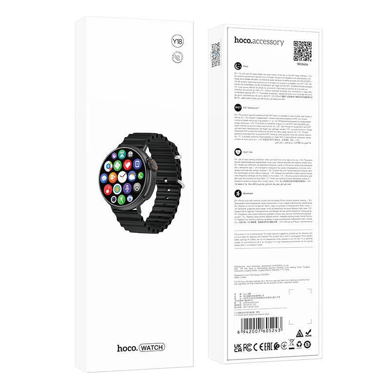 Hoco Smart Sports Watch w/ Call Feature 5~10 Days Battery Life (Y18)