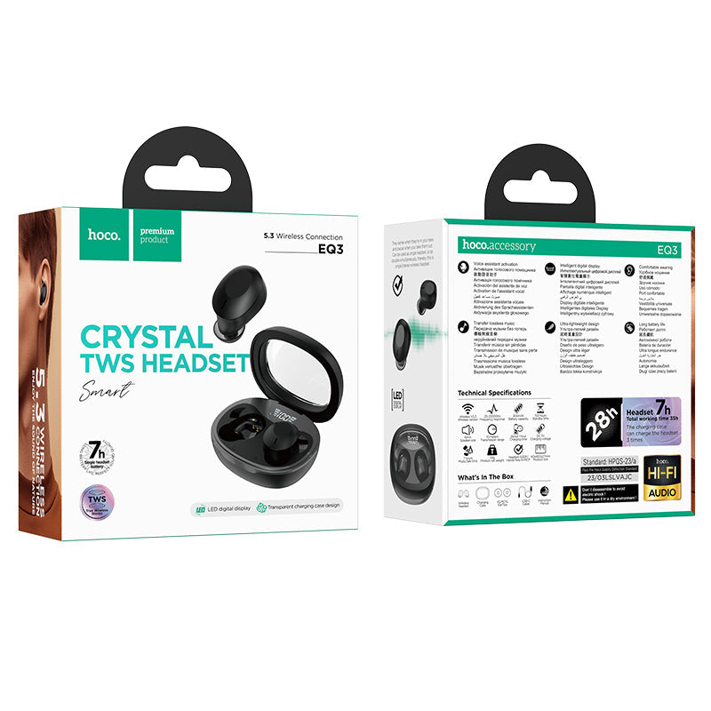 Hoco Wireless TWS Earbud w/ Crystal Clear Case (EQ3)
