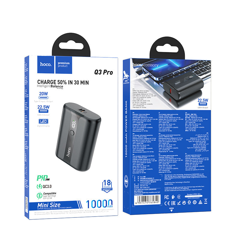Hoco Premium 22.5W PD+QC Power Bank w/ Mini Size LED % Display (10000mAh) (Q3 Pro)