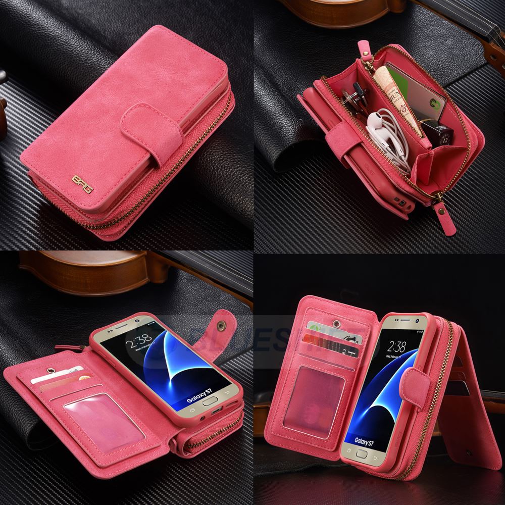 Samsung Galaxy S7 Deluxe Zipper Case Rose