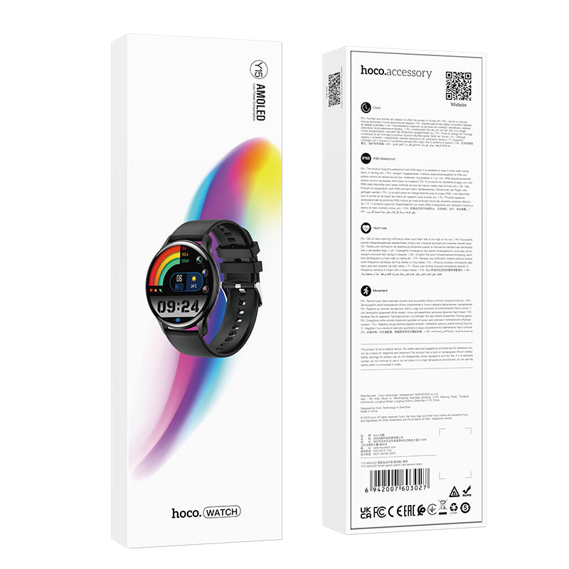 Hoco Smart Watch w/ Call Feature, 5~7 Days Battery Life (Y15)