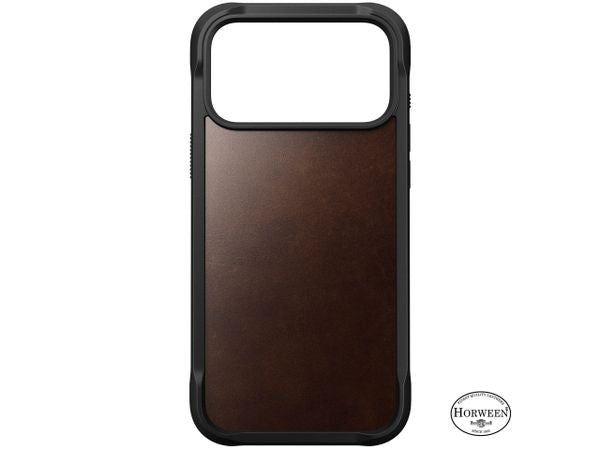 NOMAD Rugged Leather - iPhone 17 Pro - Rustic Brown Horween