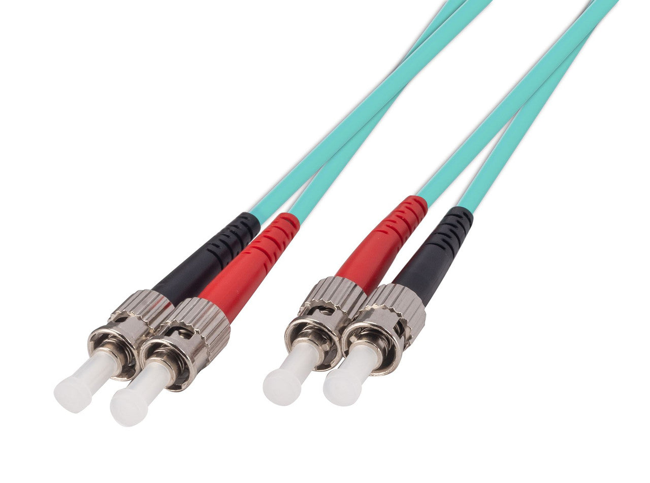DYNAMIX 3M 50u ST/ST OM3 Fibre Lead (Duplex - Multimode) Aqua LSZH Jacket