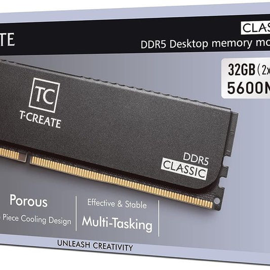Team T-Create Classic 32Gb 2X16Gb Kit 5600 Ddr5 Dimm With Heatsink