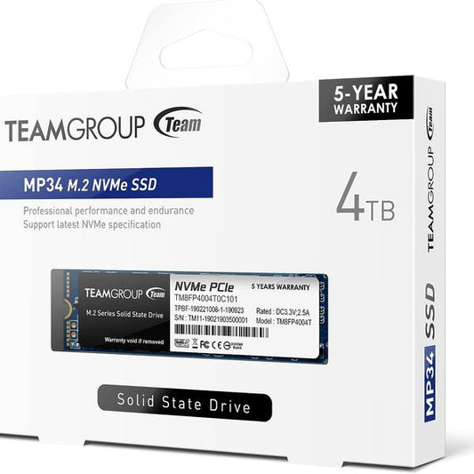Teamgroup Mp34 4Tb With Dram Slc Cache 3D Nand Tlc Nvme 1.3 Pcie Gen3X4 M.2 2280 Ssd R/W 3500/2900 Mb/S