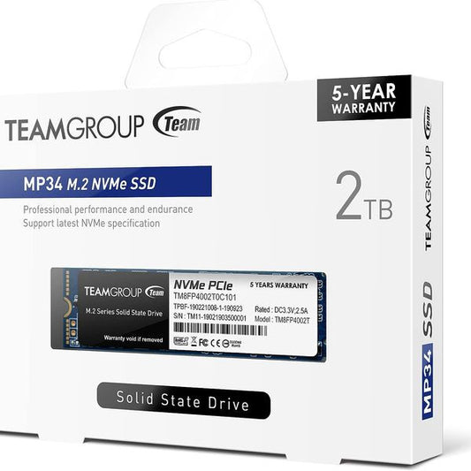 Teamgroup Mp34 2Tb With Dram Slc Cache 3D Nand Tlc Nvme 1.3 Pcie Gen3X4 M.2 2280 Internal Ssd R/W 3500/2900 Mb/S