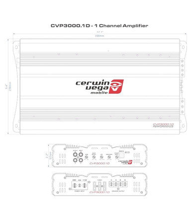 Cerwin Vega Amplifier Cvp Series Mono 370W Rms @ 4Ohm / 600W Rms @ 2Ohm