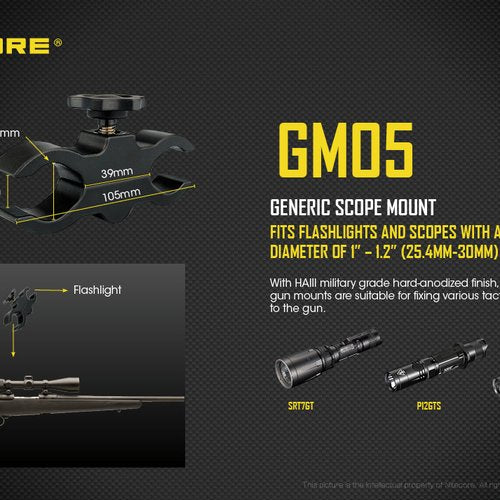 Nitecore Flashlight Gun Mount Adjustable – Parallel Imported