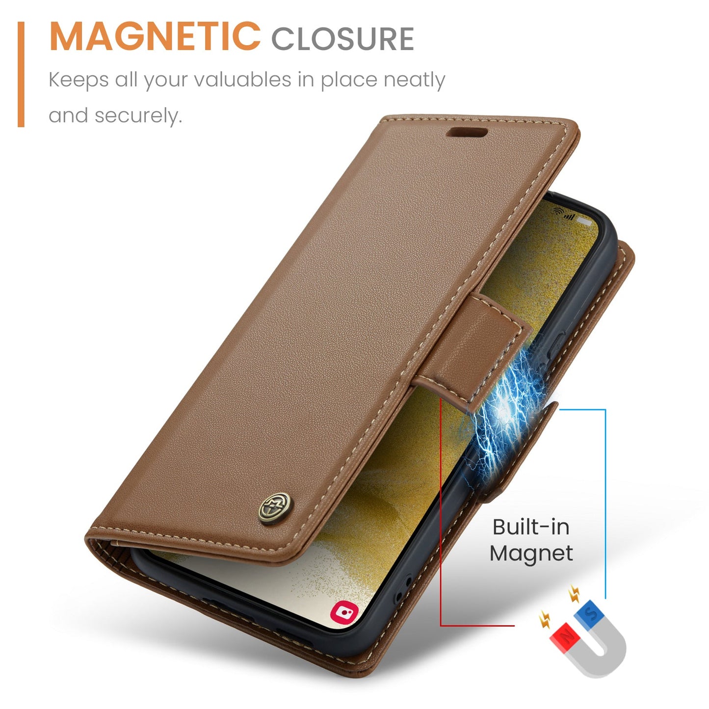 Samsung Galaxy S22 Pu Wallet Case [Brown]