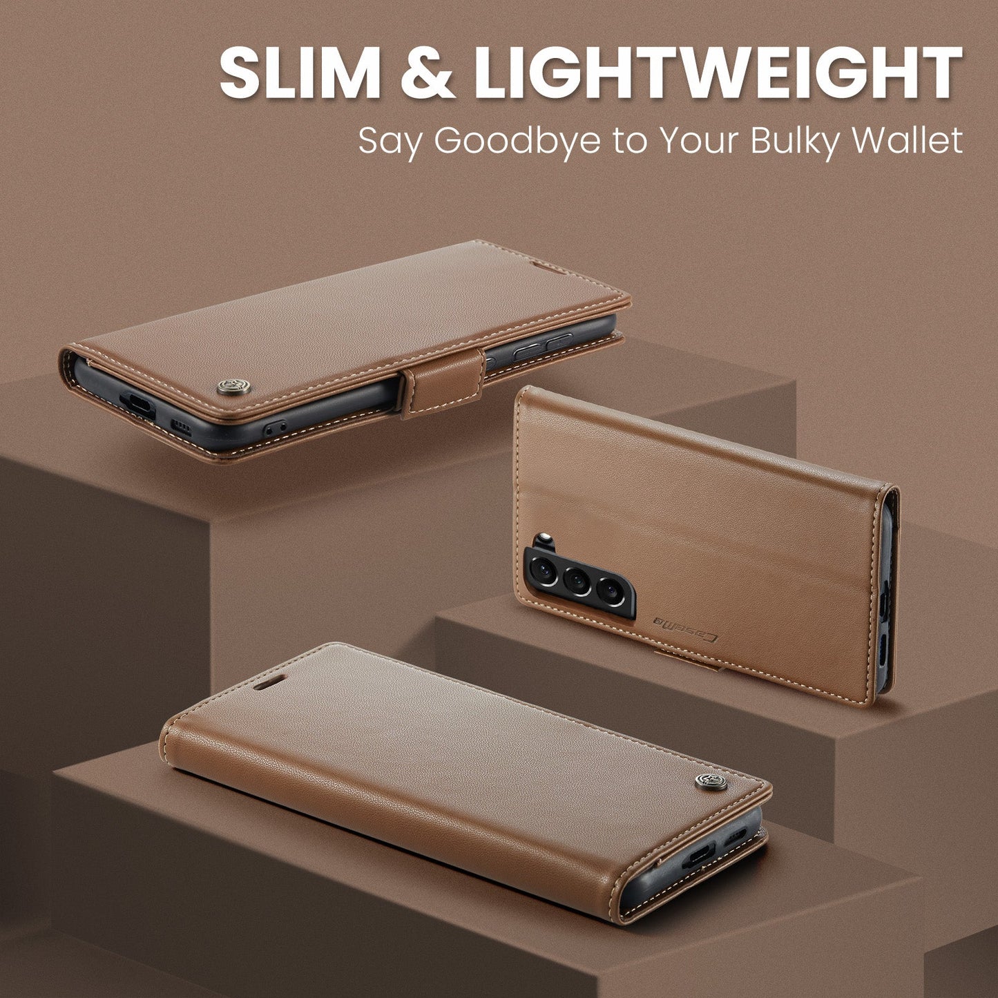 Samsung Galaxy S22 Pu Wallet Case [Brown]