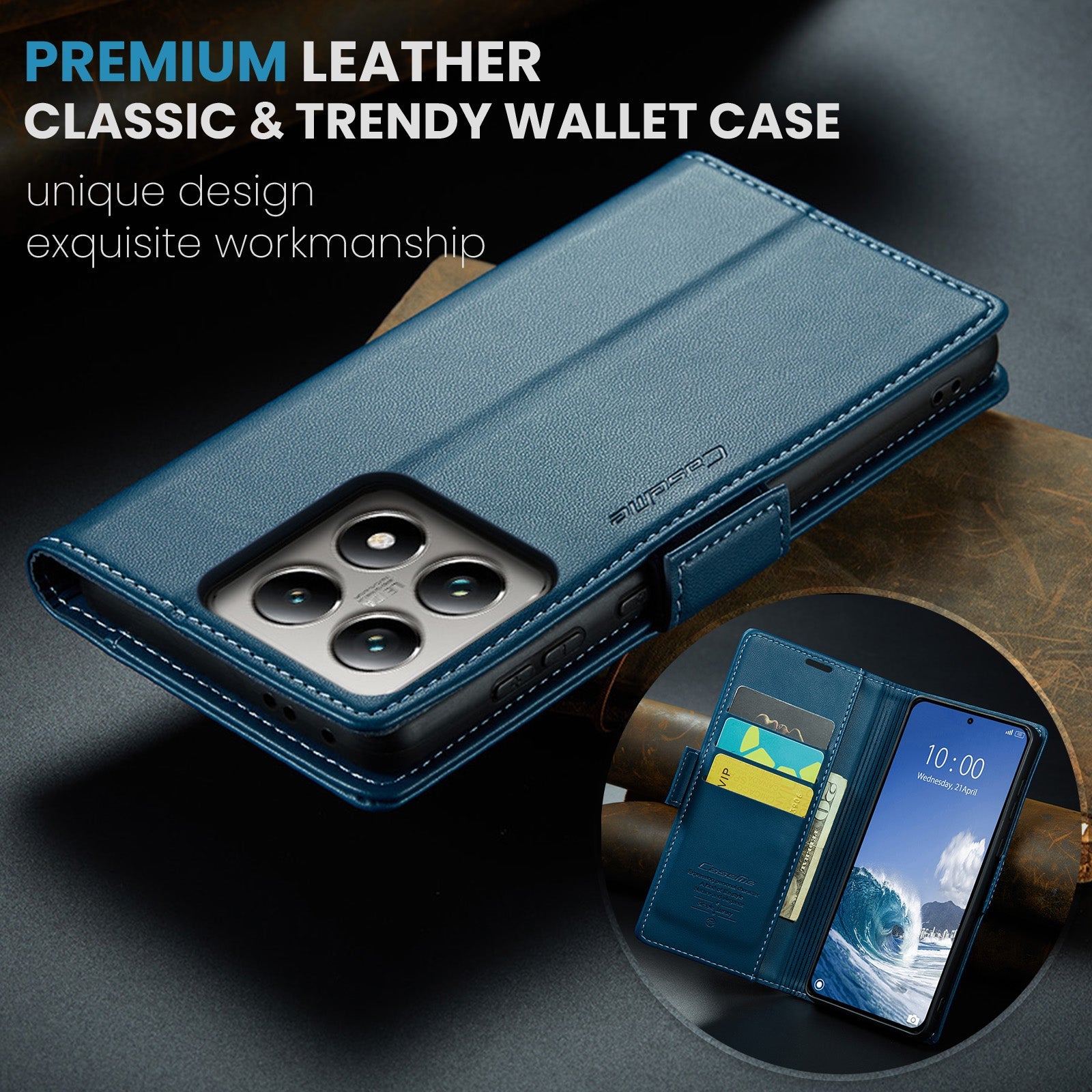 Xiaomi 14T Pro Pu Wallet Case [Navy]