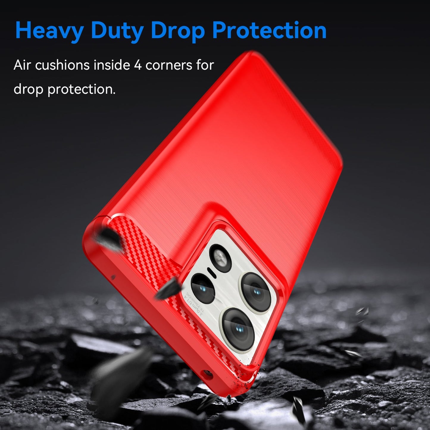 Moto Edge 50 Pro Carbon Fibre Case [Red]