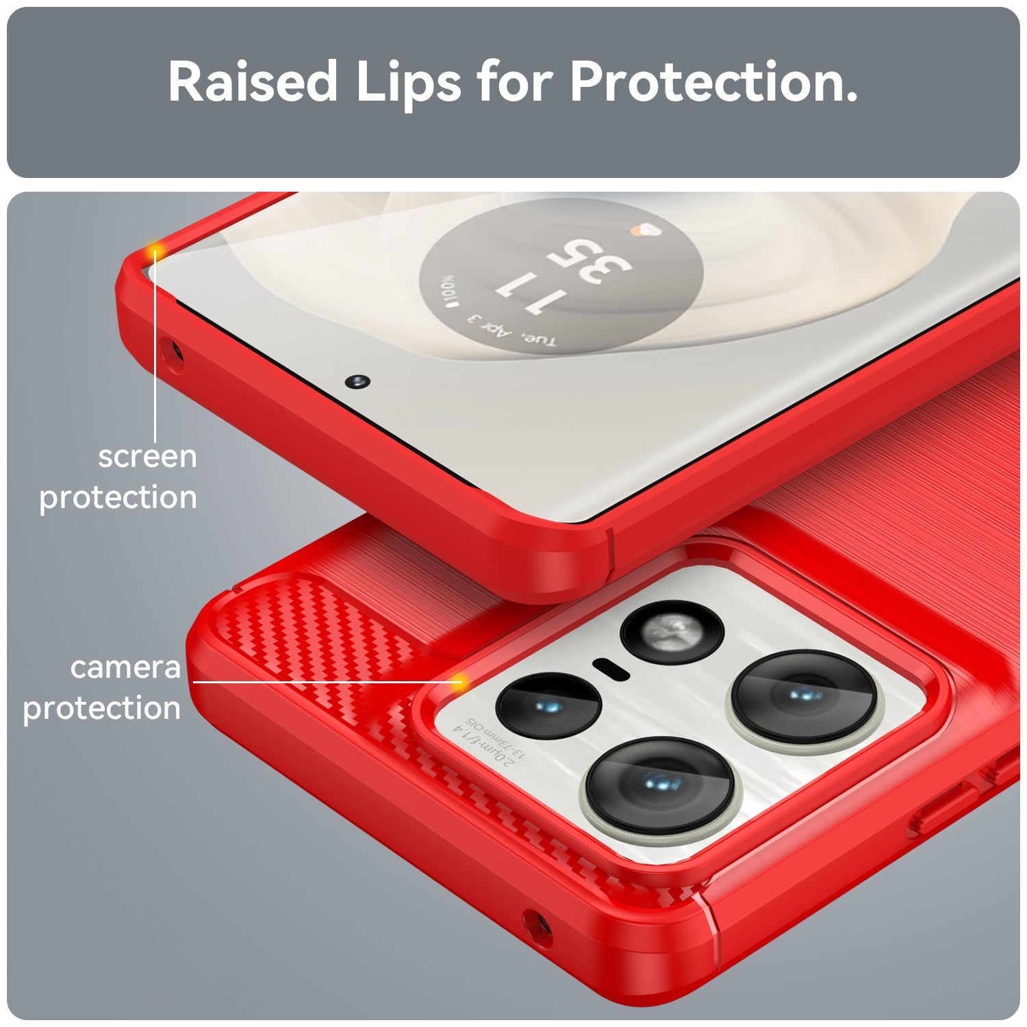 Moto Edge 50 Pro Carbon Fibre Case [Red]