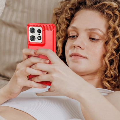 Moto Edge 50 Pro Carbon Fibre Case [Red]