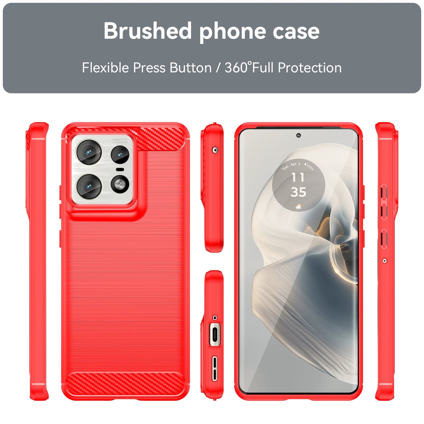 Moto Edge 50 Pro Carbon Fibre Case [Red]