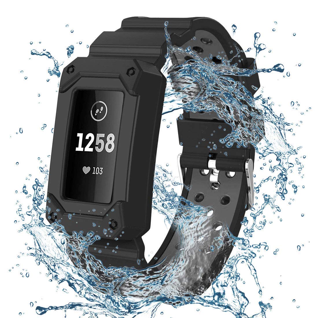 Fitbit Charge 3 Silicone Strap [Black/grey]