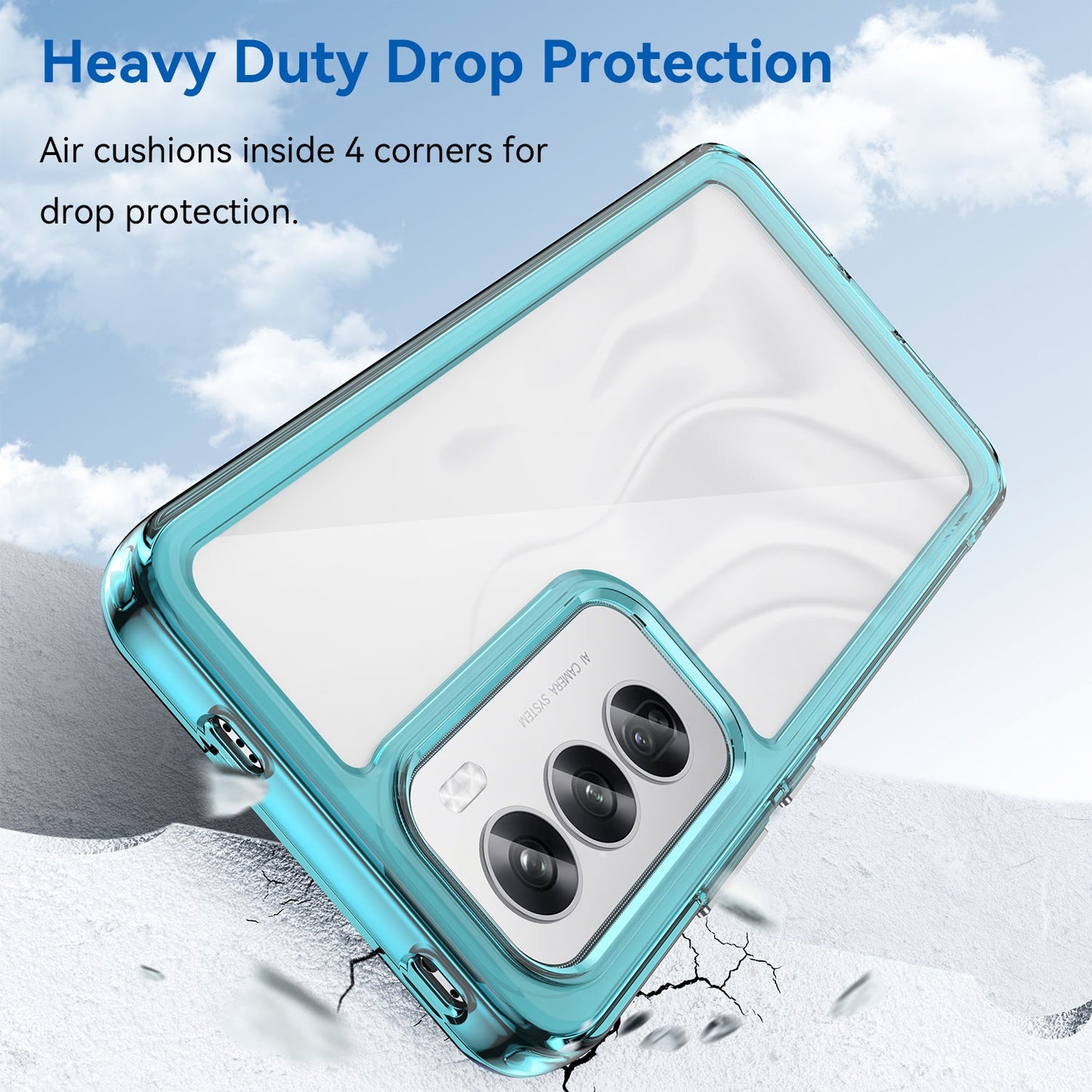 Oppo Reno 12 Soft Gel Bumper Case [Clear Blue]