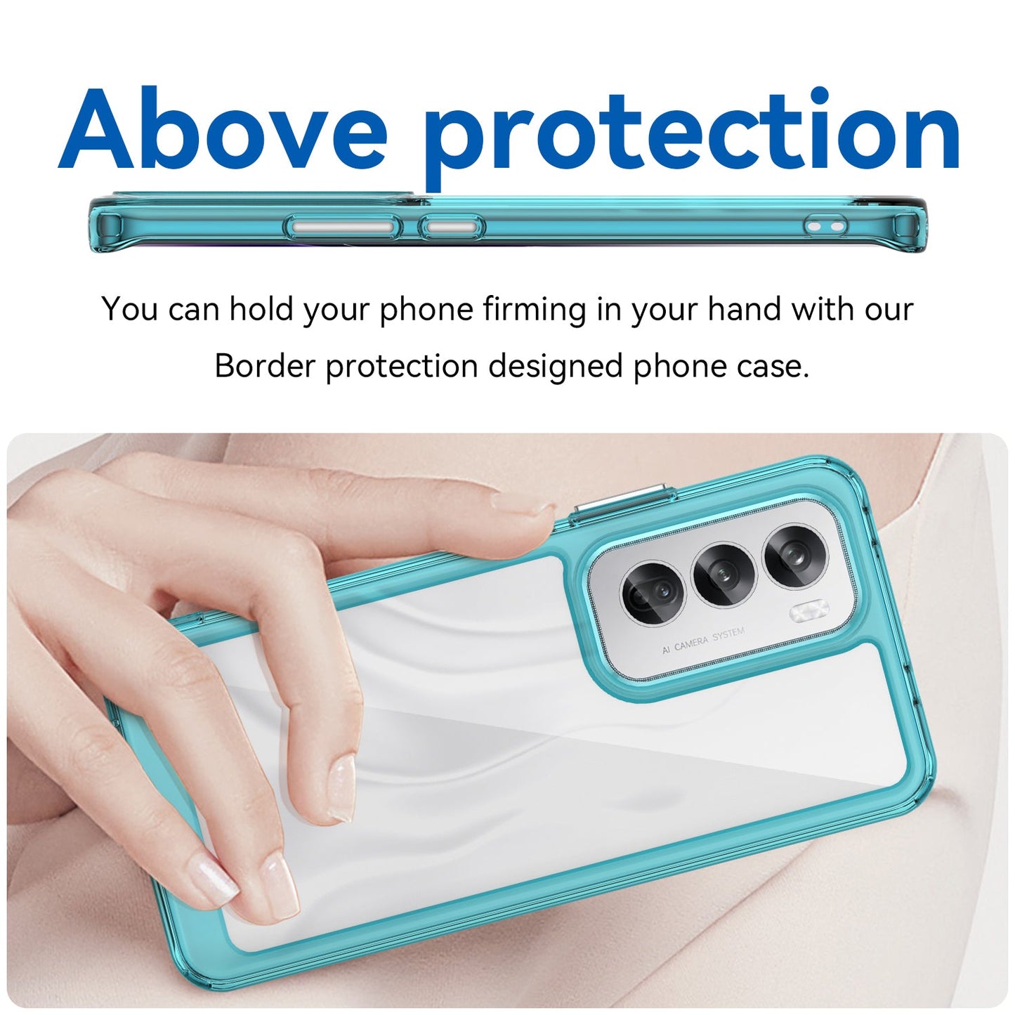 Oppo Reno 12 Soft Gel Bumper Case [Clear Blue]