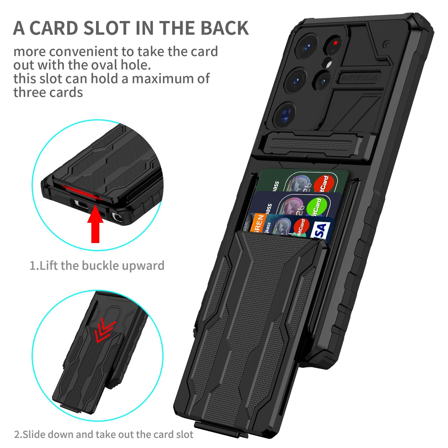 Galaxy S25 Ultra Kickstand Heavy Duty Case [Black]
