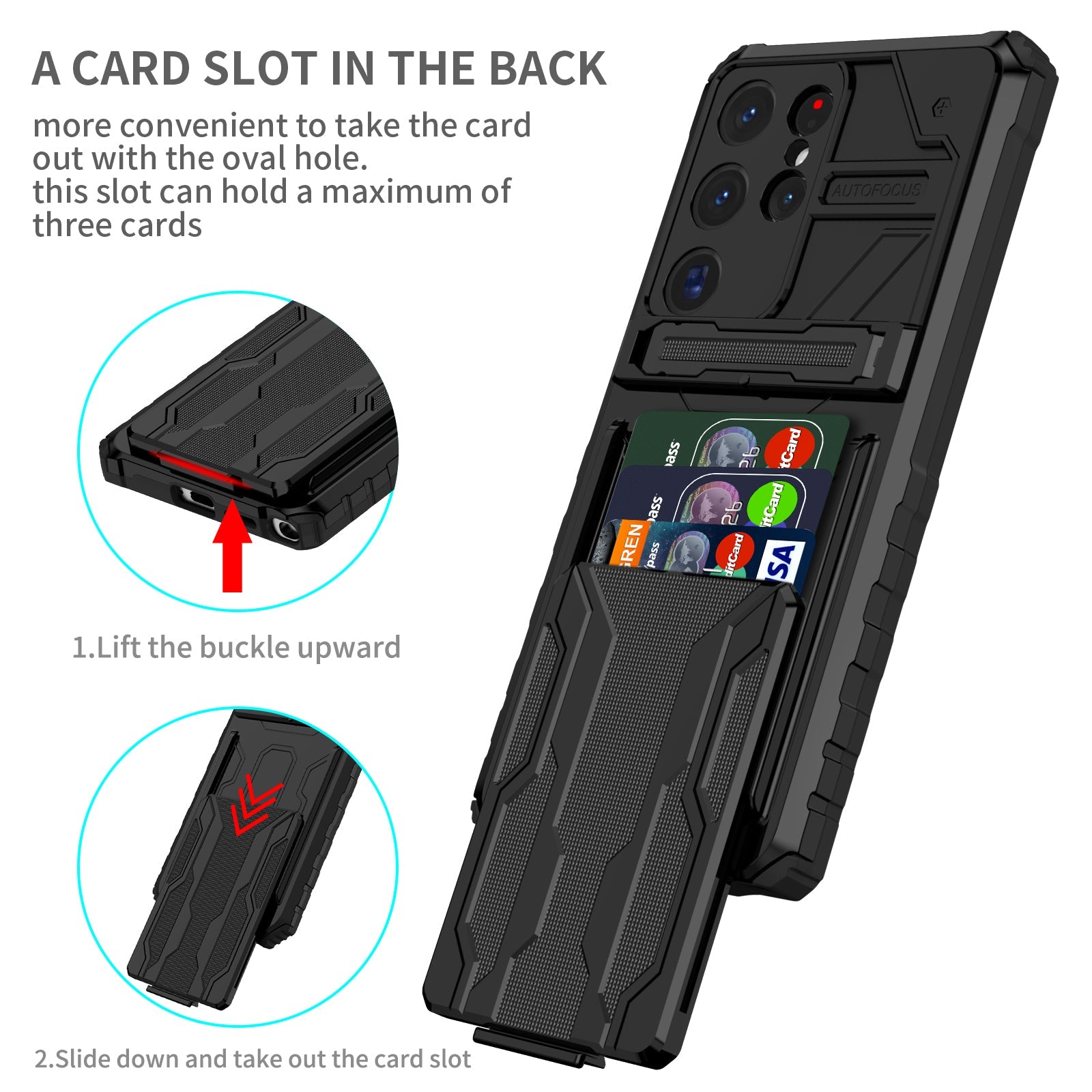 Galaxy S25 Ultra Kickstand Heavy Duty Case [Black]