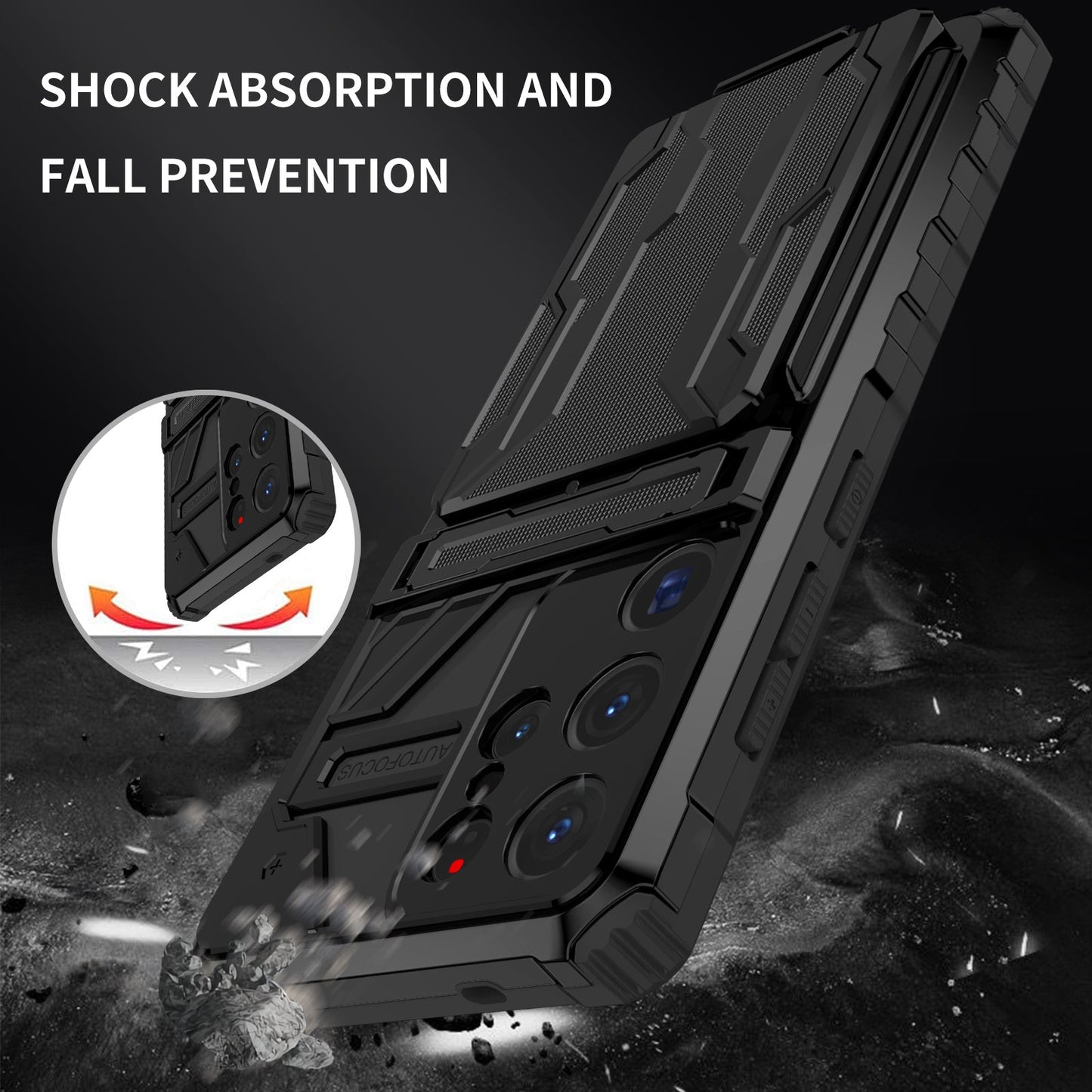 Galaxy S25 Ultra Kickstand Heavy Duty Case [Black]
