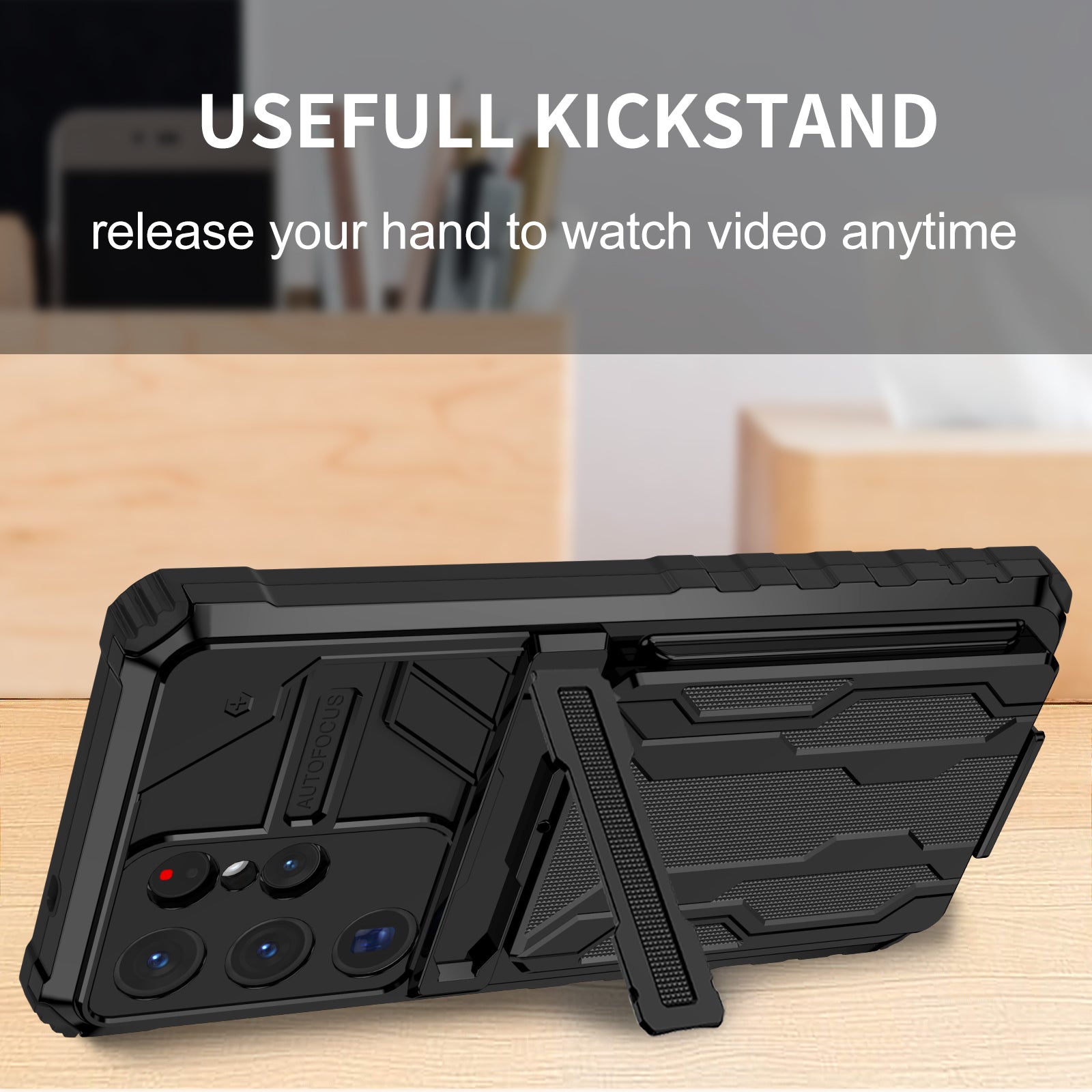 Galaxy S25 Ultra Kickstand Heavy Duty Case [Black]