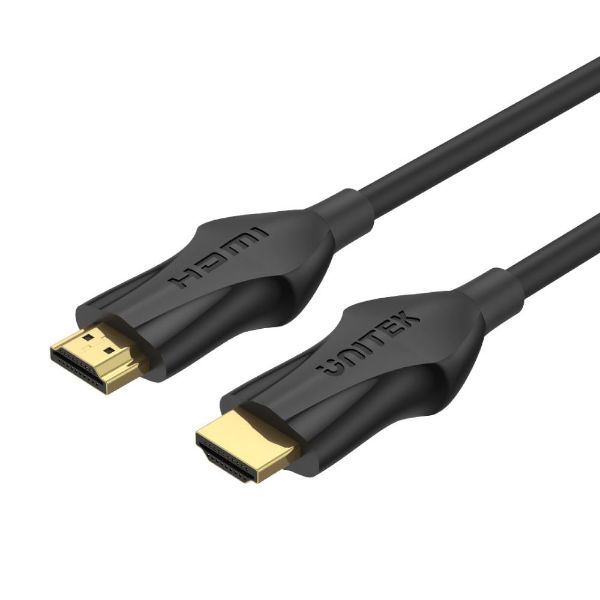UNITEK 2m HDMI 2.1 Ultra High Speed Cable. Supports 8K 60Hz and 4K 120Hz resolution - 48Gbps high-speed Bandwidth. Supports Dynamic HDR. Gold Plated Connectors. Backwards Compatible. Black
