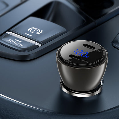 Acefast 60W Dual USB-C Super Fast Car Charger w/ Digital Display, Transparent Body (B10)