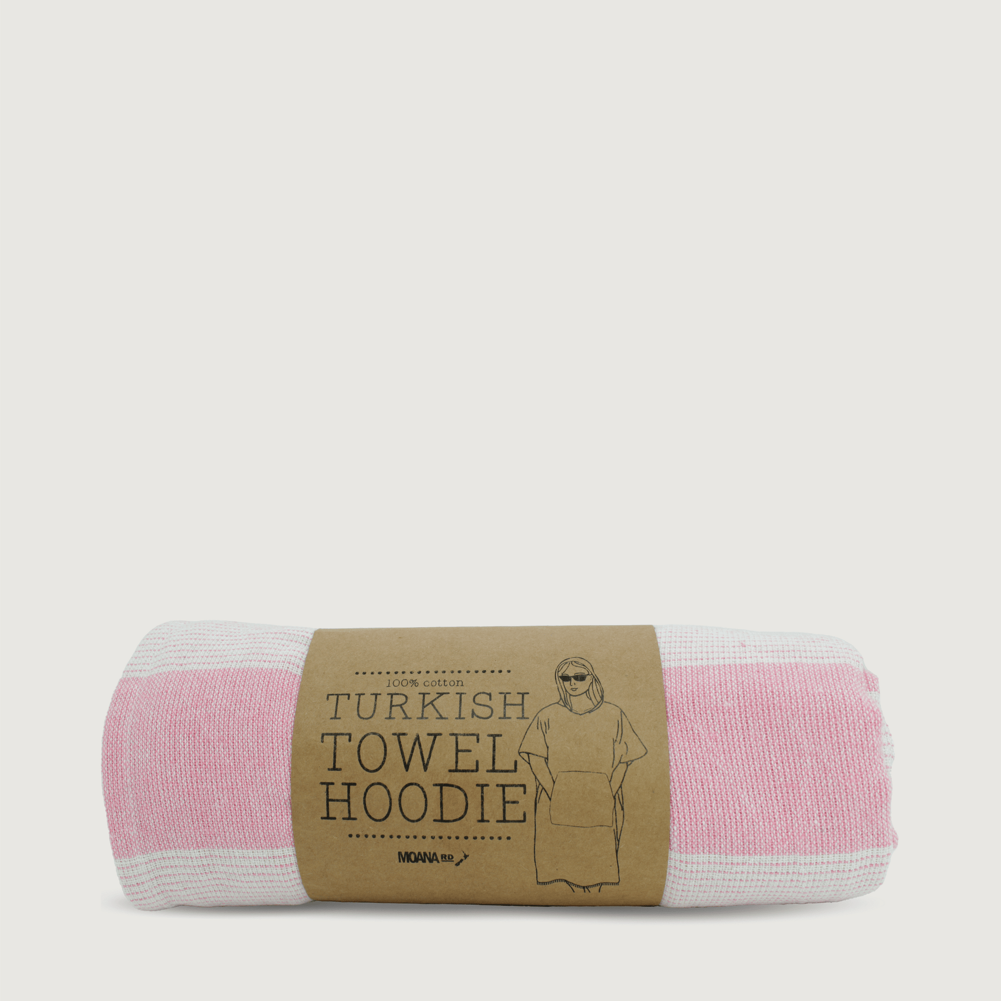 Moana Road Turkish Towel Hoodie [ Pink - 5317]