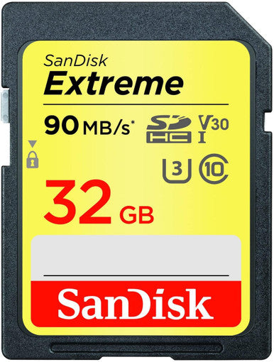 Sandisk Extreme Sdhc 32Gb Up To R90Mb/S Sd Card Class 10 U3 V30