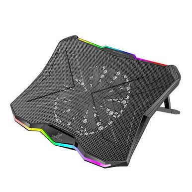 VERTUX Gaming Portable Height Adjustable Cooling Pad with Rainbow LED Lights GLARE.BLK