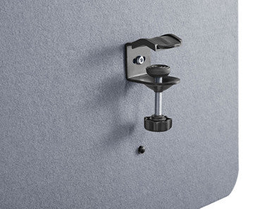 BRATECK 1.8m Desktop Privacy Panel with 2x Heavy-Duty Clamp. Felt Surface to Reduce Office Noise. Screen Dims 1800x600x20mm. Grey Colour. Pair with TP18075 or TP18075L