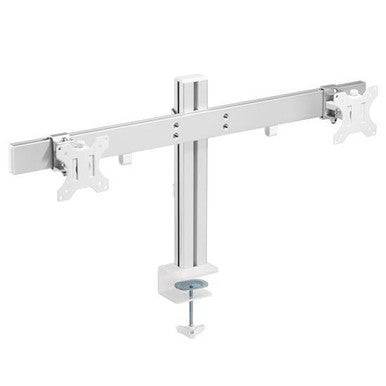 BRATECK 17"-32" Dual Monitor Heavy Duty Desk Mount Arm. Max Load 8kgs per Monitor. Rotate, Tilt and Swivel. Desk Clamp and Grommet Included. VESA 100x100,75x75 Colour Gray