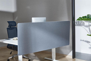 BRATECK 1.8m Desktop Privacy Panel with 2x Heavy-Duty Clamp. Felt Surface to Reduce Office Noise. Screen Dims 1800x600x20mm. Grey Colour. Pair with TP18075 or TP18075L