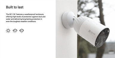 EZVIZ 4MP Wire-Free WiFi Add-On Single Outdoor Security Camera with Long Lasting 12900mAh Rechargeable Battery, Two-Way Talk, IP66, FHD, Base Station Required.