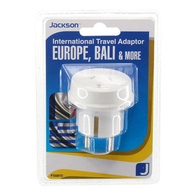 JACKSON Outbound Travel Adaptor NZ/AUS Plug to Europe/Bali PTA8810