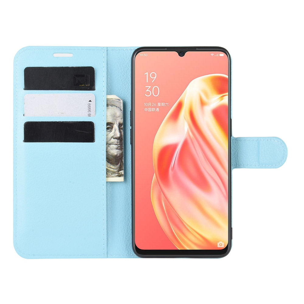 Oppo A91 Pu Wallet Case [Lightblue]