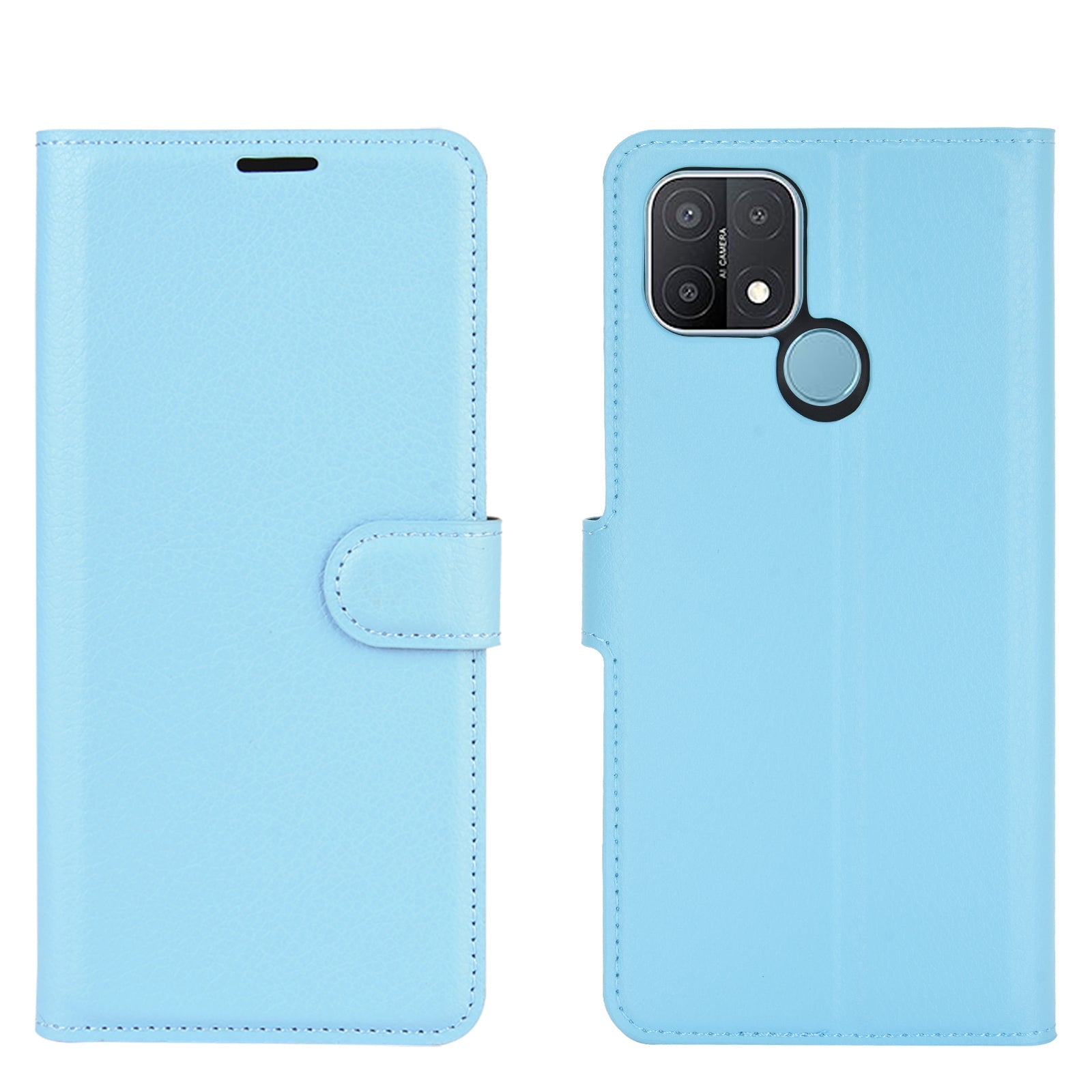 Oppo A15 Pu Wallet Case [Lightblue]