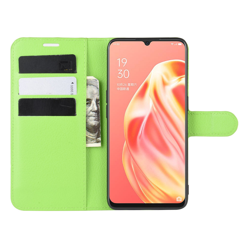 Oppo A91 Pu Wallet Case [Green]