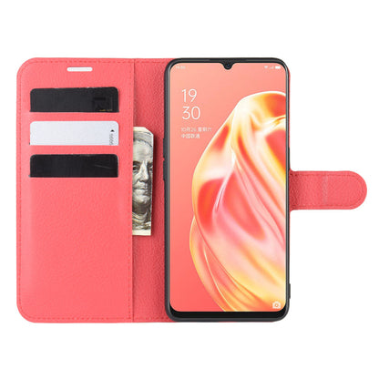 Oppo A91 Pu Wallet Case [Red]